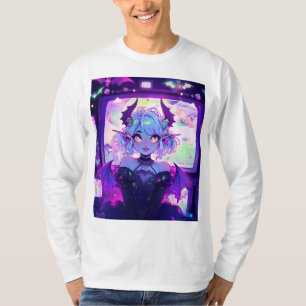 ゴシックCyberpunk Demonファンタジーアニメガール Tシャツ