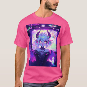 ゴシックCyberpunk Demonファンタジーアニメガール Tシャツ