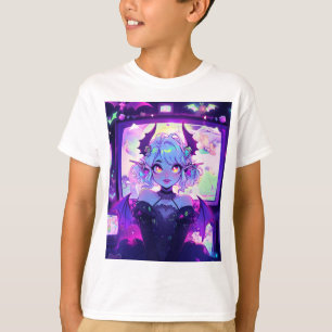 ゴシックCyberpunk Demonファンタジーアニメガール Tシャツ