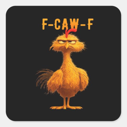 ゴシックF-Caw-Fクロウ面白いユーモア スクエアシール (正面)