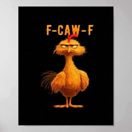 ゴシックF-Caw-Fクロウ面白いユーモア ポスター (正面)