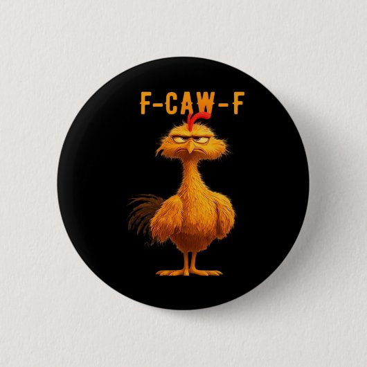 ゴシックF-Caw-Fクロウ面白いユーモア 缶バッジ (正面)