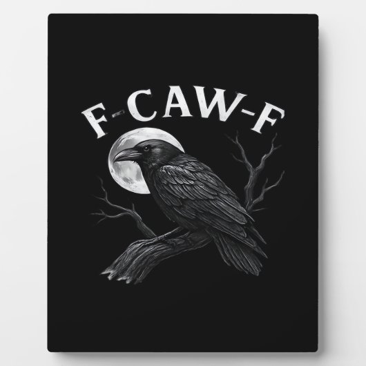 ゴシックF-Caw-Fユーモア面白いカラス フォトプラーク (正面)