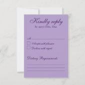 ゴシックGlam Quince紫RSVPカード 出欠カード (正面)