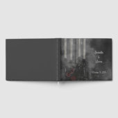 ゴシックGlow Candleライトバラ結婚ズ ゲストブック (全面)