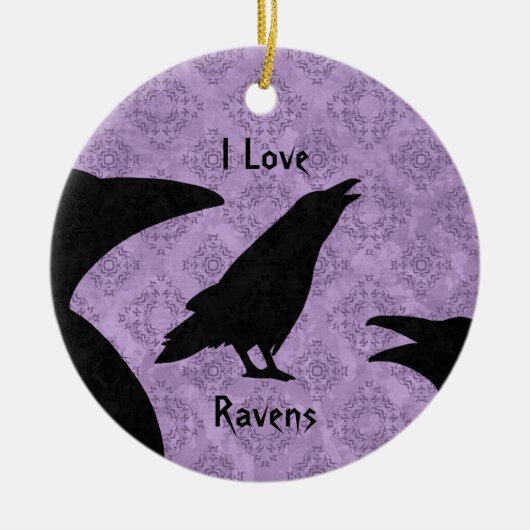 ゴシックI Love Ravens セラミックオーナメント (正面)