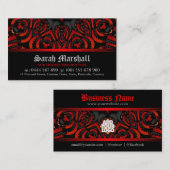 ゴシックLeatheria Red+Black、ロゴ付き名刺 名刺 (正面/裏面)