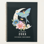 ゴシックLuna Mothフローラムーンパーソナライズされた名 プランナー手帳 (正面)