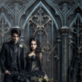 ゴシックMoodyブラック&ブロンズアーチ タペストリー