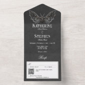 ゴシックMoody Black & White QRコード オールインワン招待状 (内側)