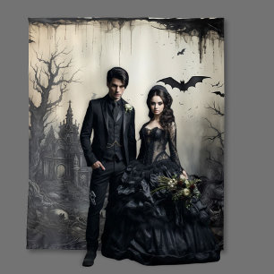 ゴシックMoody Scenes 幽霊のよく出る Mansion Cream & Black タペストリー