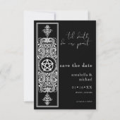 ゴシックPentagram Stat白黒結婚写真 セーブザデート (正面)