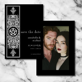 ゴシックPentagram Stat白黒結婚写真 セーブザデート