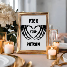 ゴシックPick Your Poison Halloween Baby Shower Sign