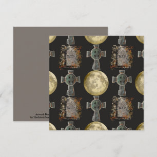 ゴシックR.I.P.ヘッドストーンセルティッククロスフルムーンアート カード
