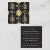 ゴシックR.I.P.ヘッドストーンセルティッククロスフルムーンアート スクエア名刺 (正面/裏面)