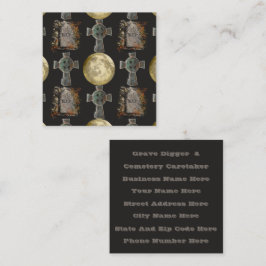 ゴシックR.I.P.ヘッドストーンセルティッククロスフルムーンアート スクエア名刺