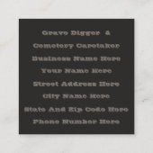 ゴシックR.I.P.ヘッドストーンセルティッククロスフルムーンアート スクエア名刺 (裏面)