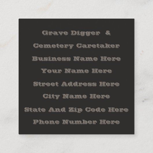 ゴシックR.I.P.ヘッドストーンセルティッククロスフルムーンアート スクエア名刺 (裏面)