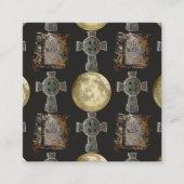 ゴシックR.I.P.ヘッドストーンセルティッククロスフルムーンアート スクエア名刺 (正面)
