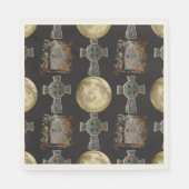 ゴシックR.I.P.ヘッドストーンセルティッククロスフルムーンアート スタンダードランチョンナプキン (正面)