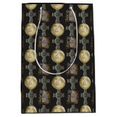 ゴシックR.I.P.ヘッドストーンセルティッククロスフルムーンアート ミディアムペーパーバッグ (正面)