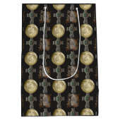 ゴシックR.I.P.ヘッドストーンセルティッククロスフルムーンアート ミディアムペーパーバッグ (裏面)