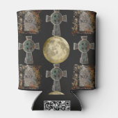 ゴシックR.I.P.ヘッドストーンセルティッククロスフルムーンアート 缶クーラー (裏面)