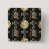 ゴシックR.I.P.ヘッドストーンセルティッククロスフルムーンアート 缶バッジ (正面)