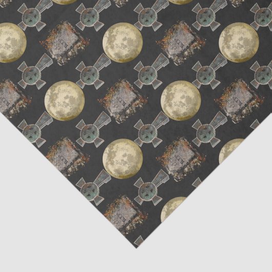 ゴシックR.I.P.ヘッドストーンセルティッククロスフルムーンアート 薄葉紙 (詳細)