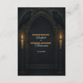 ゴシックRavenキャンドルライトアー結婚チ エンクロージャーカード (正面)