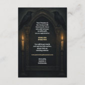 ゴシックRavenキャンドルライトアー結婚チ エンクロージャーカード (裏面)