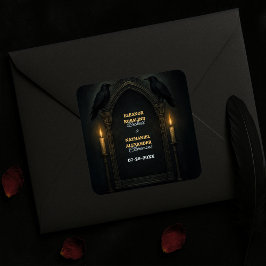 ゴシックRavenキャンドルライトアー結婚チ スクエアシール