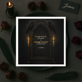 ゴシックRavenキャンドルライトアー結婚チ スタンダードカクテルナプキン