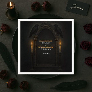 ゴシックRavenキャンドルライトアー結婚チ スタンダードカクテルナプキン