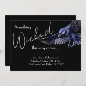 ゴシックRaven何か悪いハローウィンパーティ 招待状 (正面/裏面)