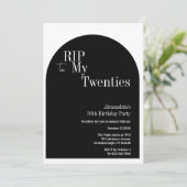 ゴシックRIP 20s 30th Birthdayパーティー白黒 招待状 (スタンド正面)