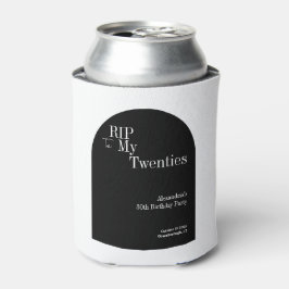ゴシックRIP 20s 30th Birthdayパーティー白黒 缶クーラー