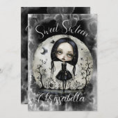 ゴシックSweet sixteen誕生日パーティーへの招待 招待状 (正面/裏面)