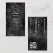 ゴシックTattoo Artist QRコードビジネスカード 名刺 (正面/裏面)