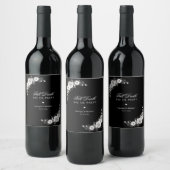 ゴシックTill Death Do Usパーティーブラックフローラ ワインラベル (ボトル)