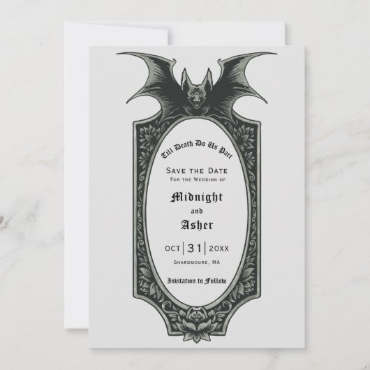 ゴシックTill Death Do Usパートこうもり日付の保存 セーブザデート (正面)