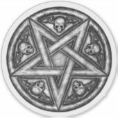 ゴシックWiccaペンタグラムスカルビニール切り出しシール シール (正面)