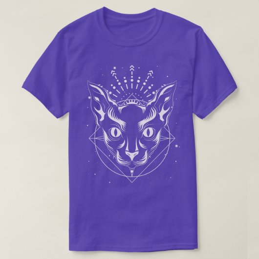 ゴシックWicca魔女オカルティスピ異教のンクス猫Occu Tシャツ (デザイン正面)
