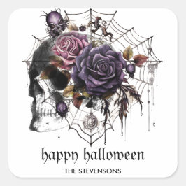 ゴシッシンプルクバラ&スカルハローウィンパーティ スクエアシール