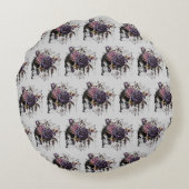 ゴシッシンプルクバラ&スカルハローウィンパーティ ラウンドクッション (裏面)