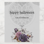 ゴシッシンプルクバラ&スカルハローウィンパーティ ワインラベル (シングルラベル)