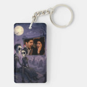 ゴシッパーソナライズされたクのハロウィーン写真 キーホルダー (裏面)
