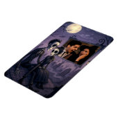 ゴシッパーソナライズされたクのハロウィーン写真 マグネット (左側)