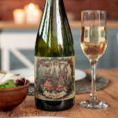 ゴシッパーソナライズされたククリスマスワきらめくインラベル スパークリングワインラベル